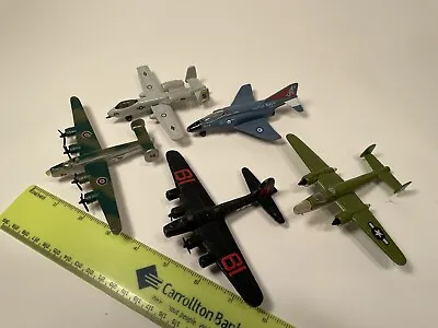 Metal Military Airplanes Lot Of 5 Die Cast Collection Collectible Toys • $10