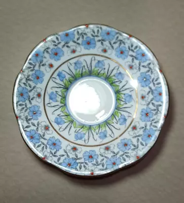 Vintage Rosina Bone China Saucer Replacement Pattern 496 Chintz Blue Flowers • $10