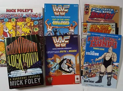 Lot Wwf Wrestling Books Comics Undertaker Bossman MICK FOLEY Bundy Lawler Ljn • £28.12