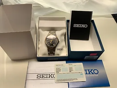 Seiko Solar Black Dial Two-tone Titanium Men's Watch - SNE382 New With Defects • $155