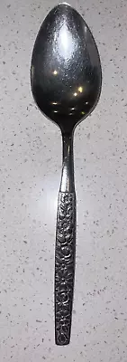 WM A Rogers Oneida Deluxe Stainless Silverware Serving Spoon Daisy Flower VTG • $9.99