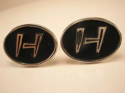 H Initial Monogram Letter Vintage HICKOK LARGE Cuff Links Harlan Heath Harold Ha • $32.49