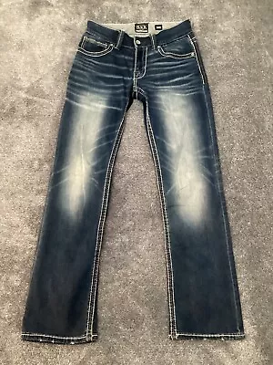 Buckle Black Jeans Straight Leg 30R Fit No 9 Acid Wash Thick Stitch Size 29 X 30 • $29.99