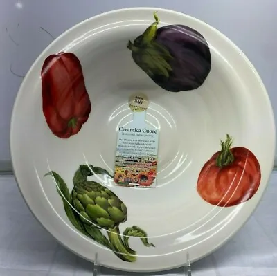 Effetti Style Italy Salad Serving Pasta Bowl New Pepper Tomato 11.5   Ceramica  • $64.24