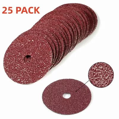 4-1/2 X 7/8  Fiber Resin Sanding Disc Aluminum Oxide 16 24 36 60 80 120 Grit 25x • $19.99