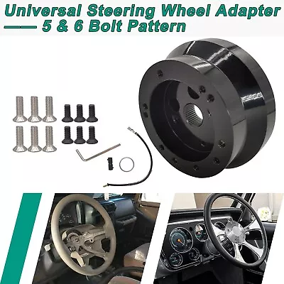 5&6 Hole Steering Wheel Polished Short Hub Adapter Ididitfor GMChevy Aluminum • $29.99