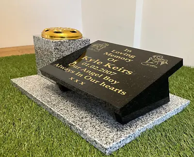 Memorial Stone Gravestone Granite Cemetery Headstone Personalised Grave Plaque • £249.99