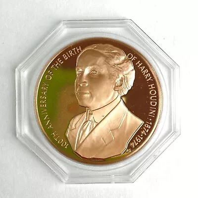 1974 Harry Houdini Bronze Commemorative Coin - 100th Anniversary In Case • $19.99