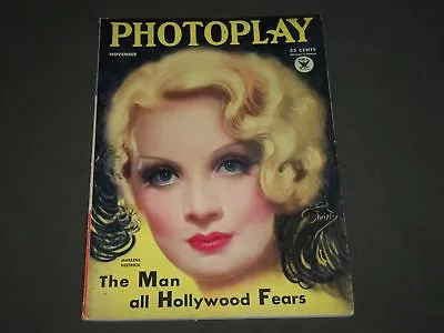 1933 Nov Photoplay Movie Magazine - Marlene Dietrich Cover By Earl Christy- M 15 • $90