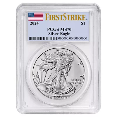 2024 $1 American Silver Eagle PCGS MS70 FS Flag Label • $48.05