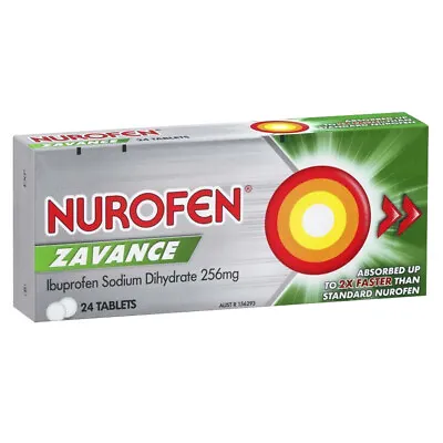 $17.08 • Buy Nurofen Zavance Ibuprofen Tablets Pain Headache Migraine Relief 24 Tabs 256mg