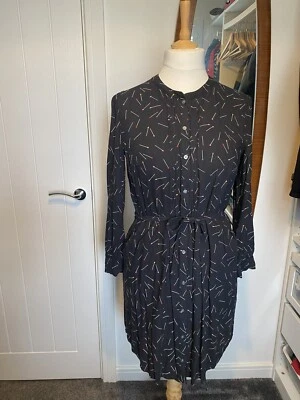 £10 • Buy Levi's Womens Knee Length Button Up Dress Size M VGC Black Pins Design, Buttons
