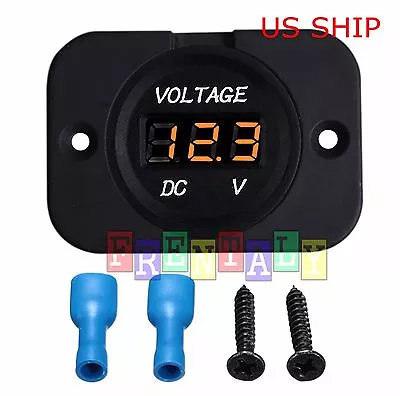 P1 Orange LED Digital Waterproof Voltmeter Gauge Meter 12V-24V Car Motorcycle • $7.99