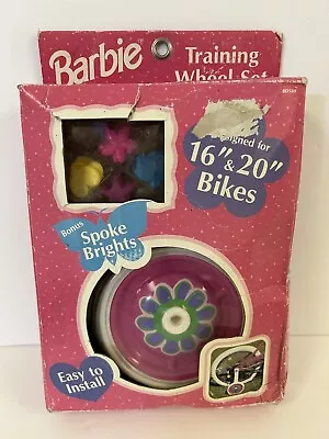 Barbie Bike Training Wheels Set Vintage PTI Sports 1999 Mattel 16” 20”  Spokes • $29