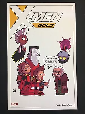 X MEN GOLD LITHOGRAPH Skottie Young Art X Babies Wolverine Storm Logan 1 Copy • $10