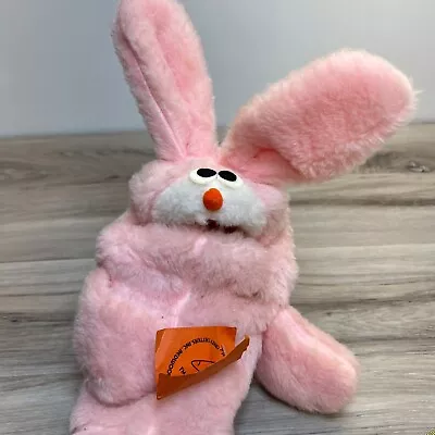 Crazy Critters Hand Puppet Retro 1978 Pink Bunny Plush Pretend Play USA Vintage • $26.24