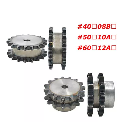 08B 10A 12A Duplex Chain Sprocket 10T-60T Tooth 45# Steel Transmission Gears • $358.05