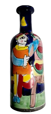 Vintage 1995 The Cellar Vase Italian Hand Painted Art Pottery Colorful 11.5  • $74