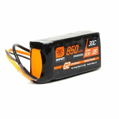 11.1V 850mAh 3S 30C Smart G2 LiPo Battery: IC2 SPMX8503S30 Spektrum • $62