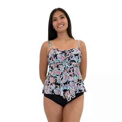 Women's A Shore Fit Buena Vista D & E Cup Solutions Bandeaukini Top Swimsuit Top • $27.95