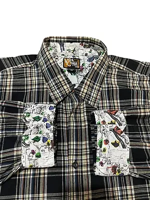 Volcom Plaid Button Down Reversible Cuff Long Sleeve Shirt Size 2xl • $16.99