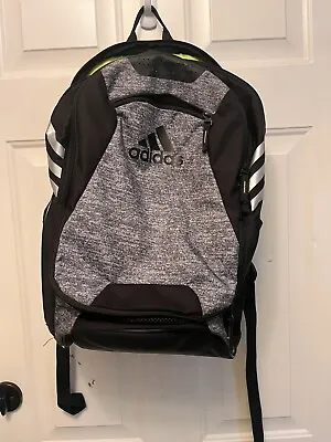 $26 • Buy ADIDAS BACKPACK LUGGAGE BAG 90288 LIME GREEN INTERIOR SHOE COMPARTMENT 19  Black