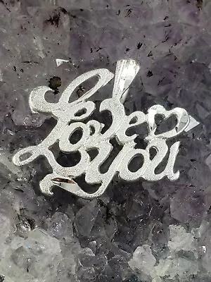 Vintage Sterling Silver Love You Heart Pendant 1.1 Grams • $19.20