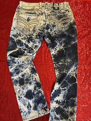 Rock Revival Dorsett Acid Wash Jeans Men's Size 36x34 Excellent Condition! • $95