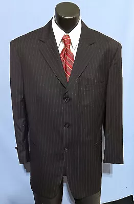 Versace Classic Black Pinstripe Suit 48S Dual Vents • $99.49