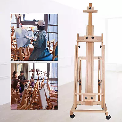 Large Heavy-Duty Studio Artist Easel H-Frame Wood Painting Art Easel Standing • $147.26