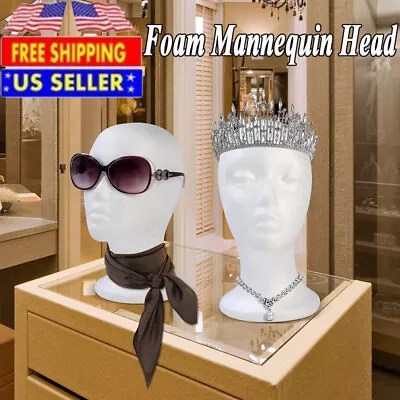 Wig Head Female Foam Mannequin Head Stand And Holder Display Hair Hats • $9.57