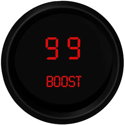 2 1/16  Universal Digital Boost Gauge Red LEDs Black Bezel Made In The USA • $66.10