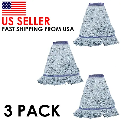 Heavy Duty Blue Mop Head. Machine Wash. Synthetic Cotton Blend Looped End-3 Pack • $16.99