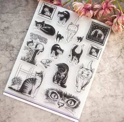 £3.69 • Buy Cat Cats Silicone Clear Stamp For Scrapbooking Embossing Card Making Album Craft