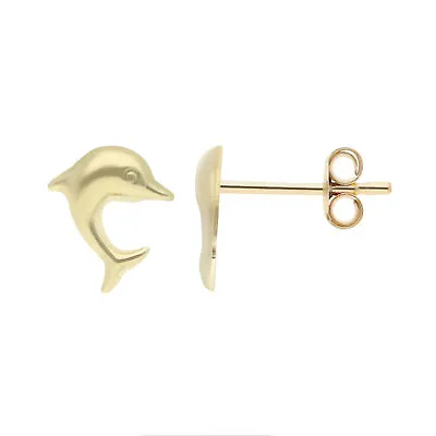 New 9ct Yellow Gold Baby Dolphin Stud Earrings 9ct Gold Children • £57.99