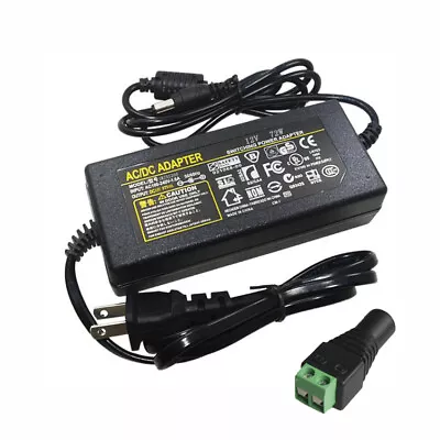 AC To DC Adapter 12V 1/2/3/5/6/8/10 A Power Supply For 5050 SMD LED Strip Lights • $15.56