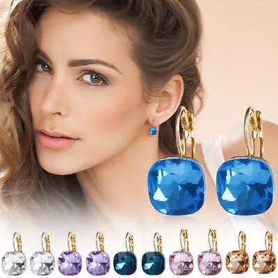 $3.49 • Buy 925 Silver Cubic Zirconia Dangle Drop Earrings Jewelry For Women Wedding Gifts