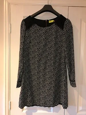 MAX C London Long Sleeves Satin Black Printed Dress Size 12 • £18.50