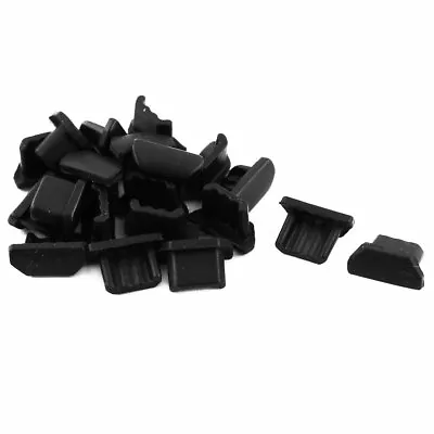 Smartphone Rubber Anti Dust Micro USB Port Cap Cover Protective Black 20pcs • $8.71