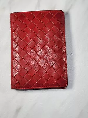 BOTTEGA VENETA  Red Leather Small Bifold Men's Wallet 5531w • $130