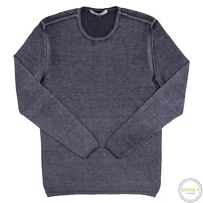 $10.50 • Buy John Varvatos Artisan Grey Silk Cashmere Washed Ombre Crew Neck Sweater M
