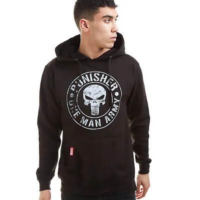 Official Marvel Mens Punisher One Man Army Pullover Hood Black S - XXL • £24.99