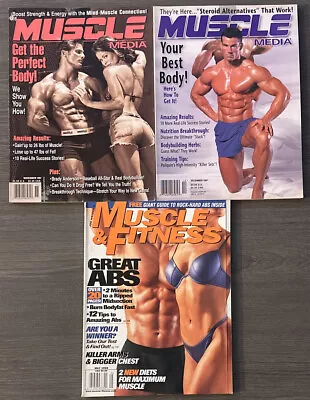 LOT 3x Bodybuilding Mags Muscle Media Muscle & Fitness Dec Nov 1997 May 1999 • $17.74