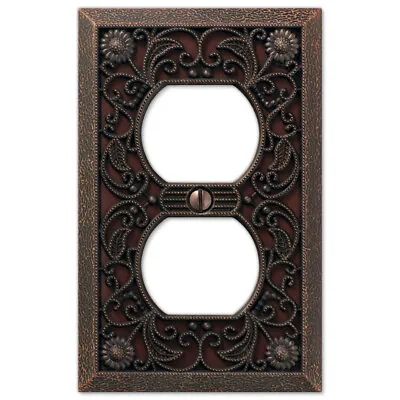 Aged Bronze Filigree Switch Cover Plate Vintage Arabesque • $8.67