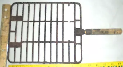 Antique  Grill Fireplace Campfire Bbq Grate Vintage Cast Iron. With Wood Handl • $24.95