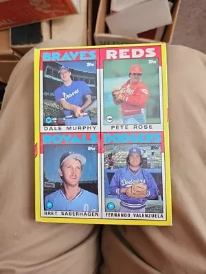 1986 Topps Wax Box Bottom Panel Dale Murphy Pete Rose Bret Saberhagen • $5