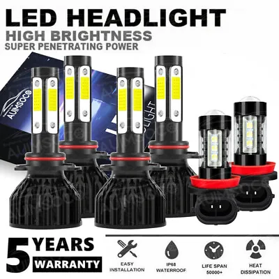 For Honda Civic Si EX LX Coupe 2-Door 2004-2013 LED Headlight Bulbs + Fog Lights • $49.99