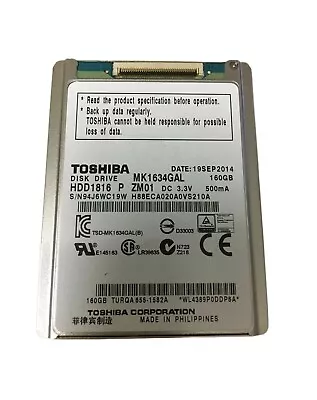 Toshiba 160GB MK1634GAL 1.8  ZIF Hard Disk Drive For Apple Ipod 7th Gen Classic • $39.89