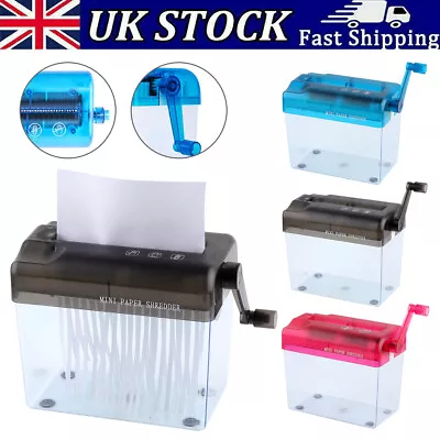 Mini A6 Paper Hand Shredder Portable Compact Manual Straight Cut For Home Office • £12.69