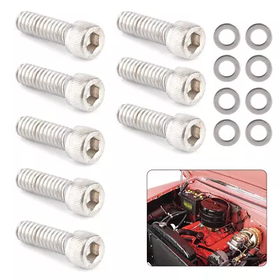 8Pcs SBC Valve Cover Bolts 104003 With Gasket For 265 283 302 305 327 350 400 SB • $33.43